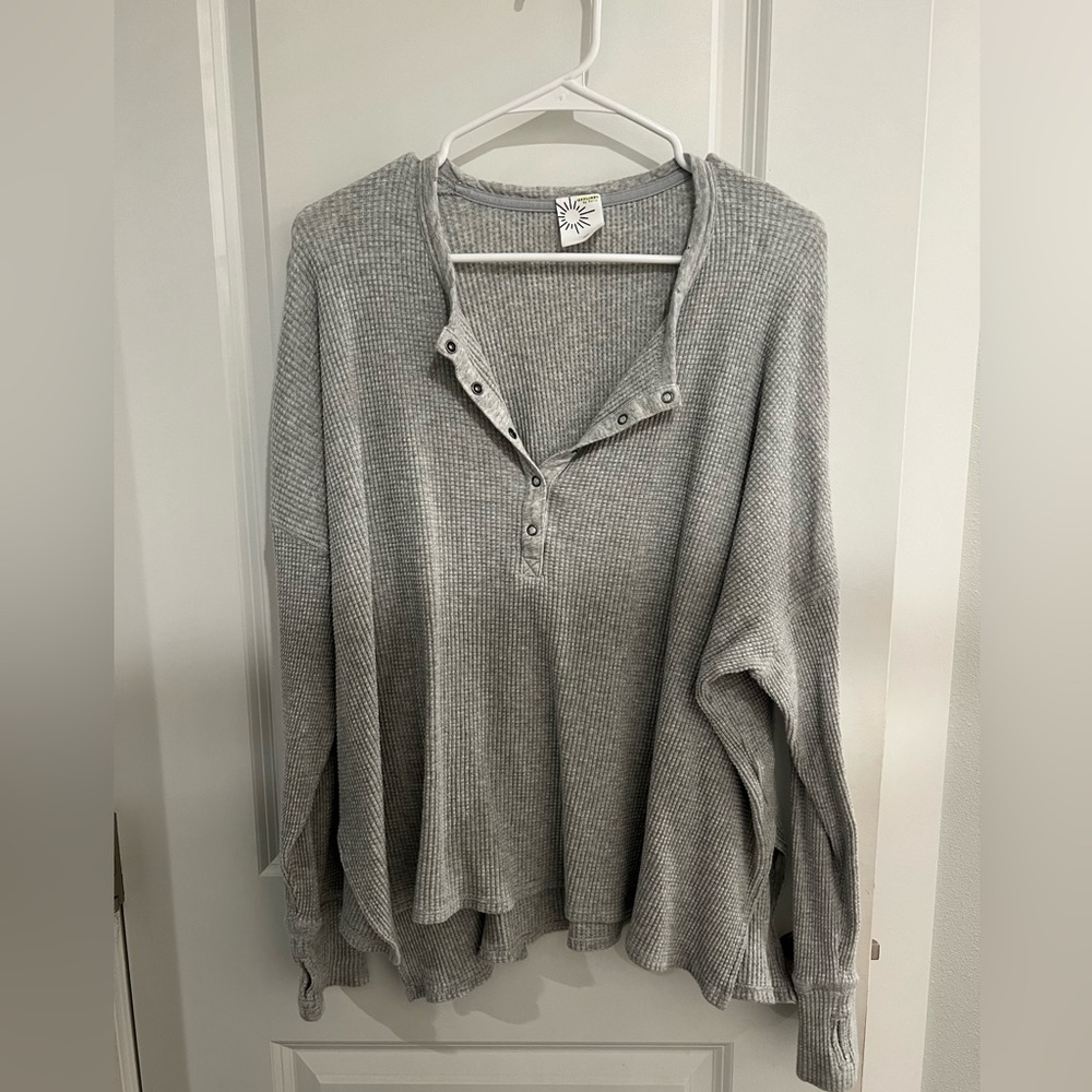 Aerie Waffle Henley Shirt